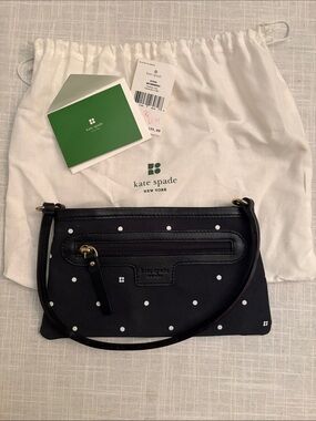 Vintage kate spade Black and White Polka Dot Crossbody Bag